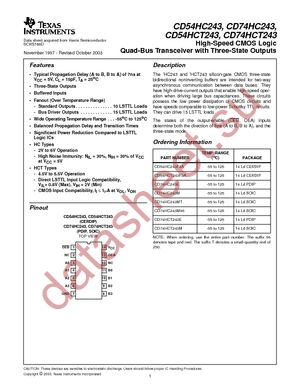 CD74HCT243ME4 datasheet  